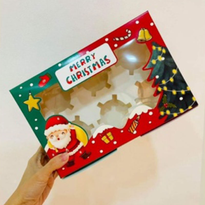 Custom Christmas Cupcake Boxes